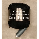 Fekete mercerizált pamut fonal (100gr)