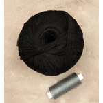 Fekete mercerizált pamut fonal (100gr)