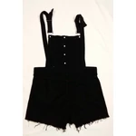 Fekete kantáros farmershort (M)
