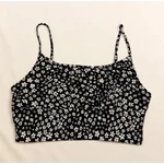 Fekete-fehér virágos top (L)