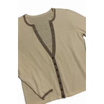 Bézs csillogó szegélyű kardi (XL)