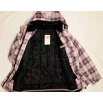 Rózsaszín kockás télikabát (158)