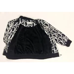 Fekete-fehér mintás átmeneti kabát (110)