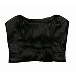 Bershka műbőr top (S)