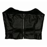 Bershka műbőr top (S)