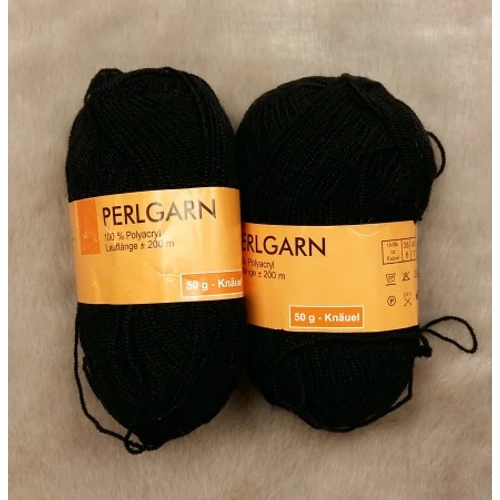 Perlgarn fekete akril fonal (100gr)