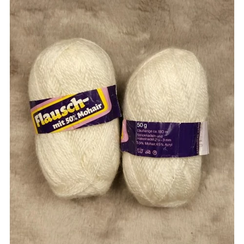 Fehér mohair-akril fonal (100gr)