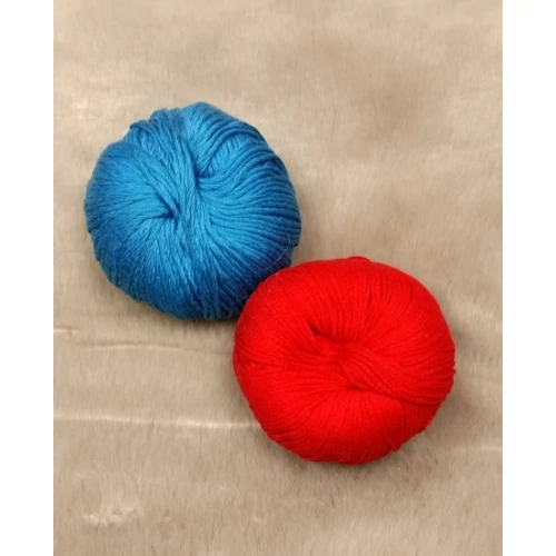Kék, piros pamut fonal (90gr)