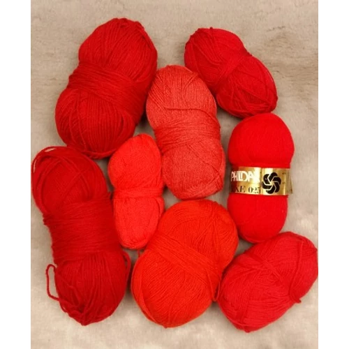 Piros színvilágú akril fonal (500gr)