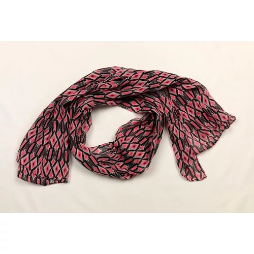 Fekete-pink mintás sál