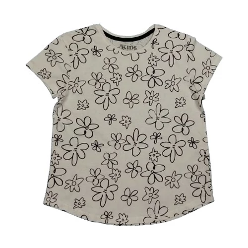 fekete-fehér virágos póló (140)