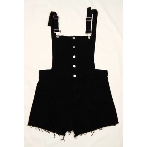 Fekete kantáros farmershort (M)