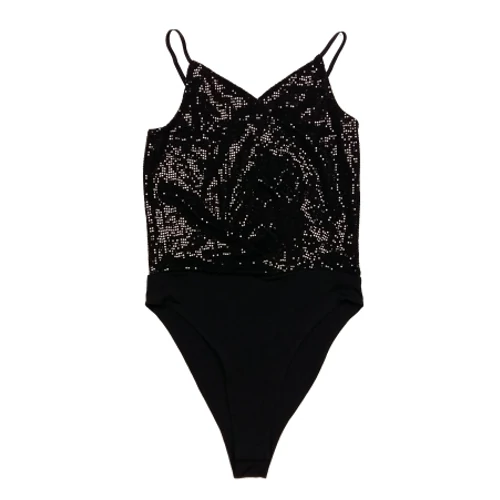 fekete flitteres bodytop (S)