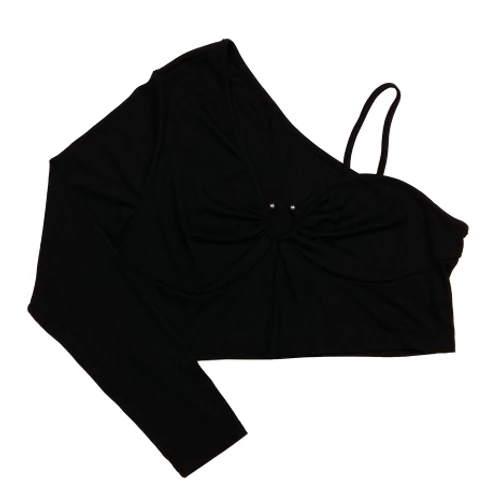 Fekete féloldalas top (XL)