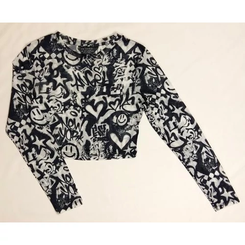 Fekete-fehér mintás top (XS)