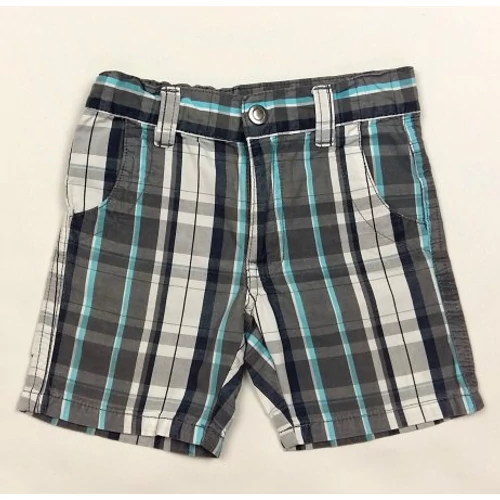 Szürke-kék kockás short (110)