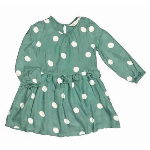 Zöld fehér pöttyös ruha (110)