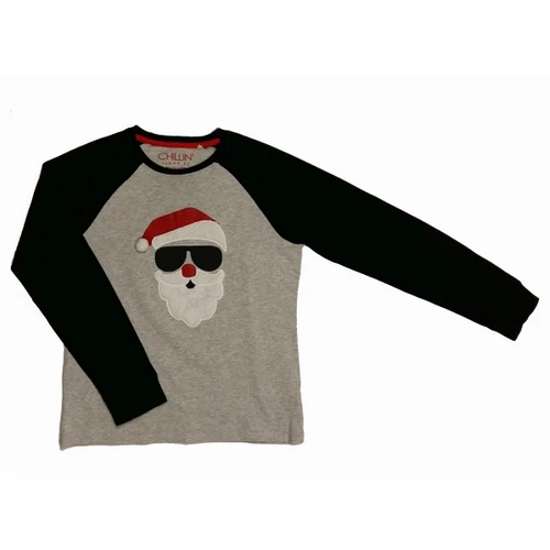 Szürke-fekete Mikulásos póló (146)