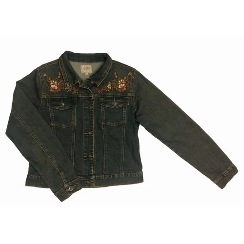 Fekete himzett farmerkabát (152)