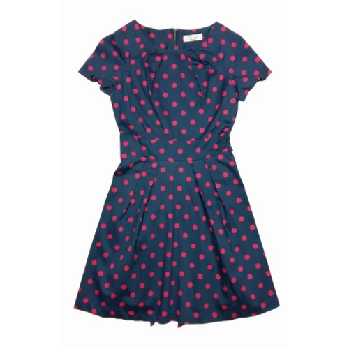 Kék-pink pöttyös ruha (38)