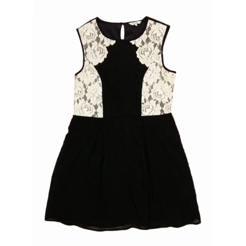 Fekete-fehér csipkés Peacocks ruha (44)