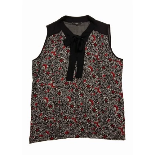 fekete bordó virágos blúz (XL)