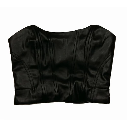 Bershka műbőr top (S)