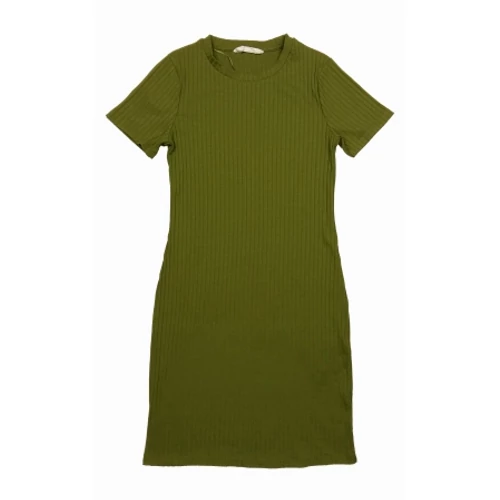 Zöld bordás ruha (XS)