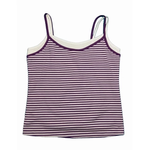 Lila-fehér csíkos póló (M)