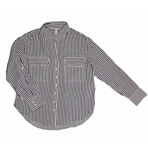 Sötétkék csíkos ingblúz (L)