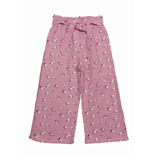 Pink virágos duplagéz nadrág (128)