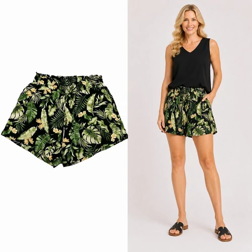 Leveles fekete short (M)