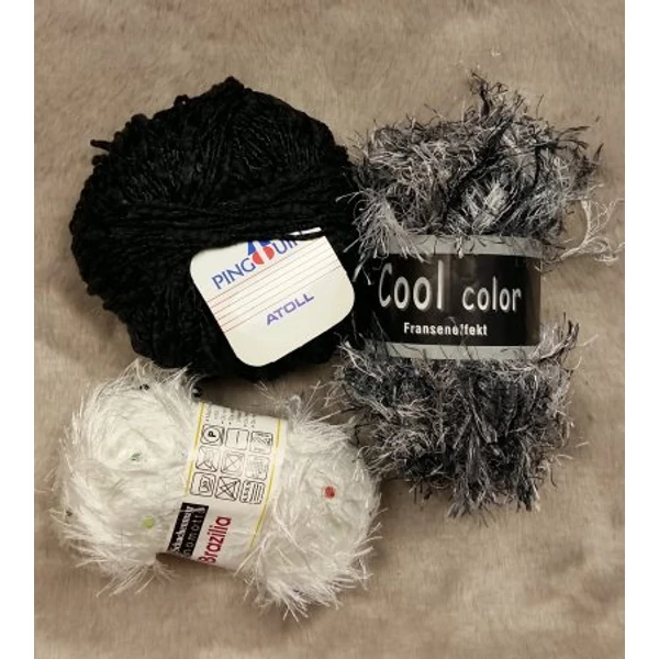 fekete-fehér fonalcsomag (150gr)