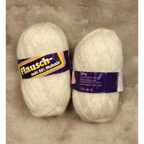 Fehér mohair-akril fonal (100gr)
