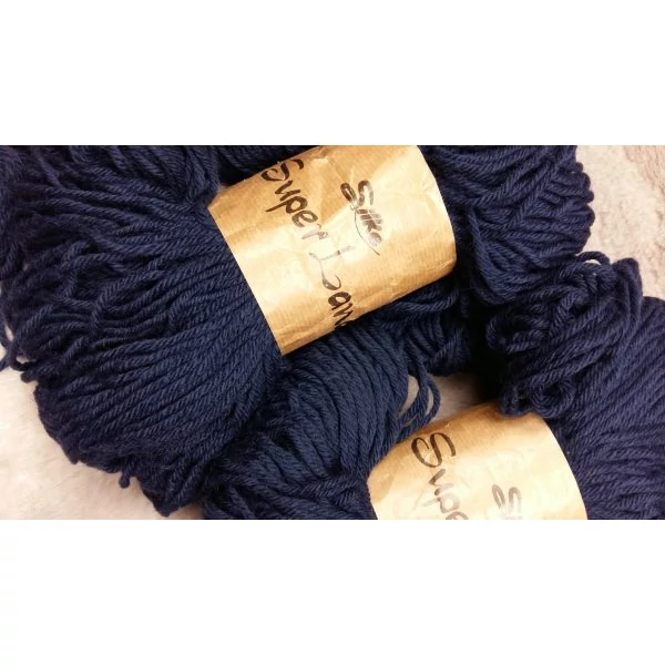 Silke Super Lana sötétkék fonal (600gr)