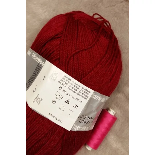 Big Ball bordó gyapjú-alpaka-akril fonal (230gr)