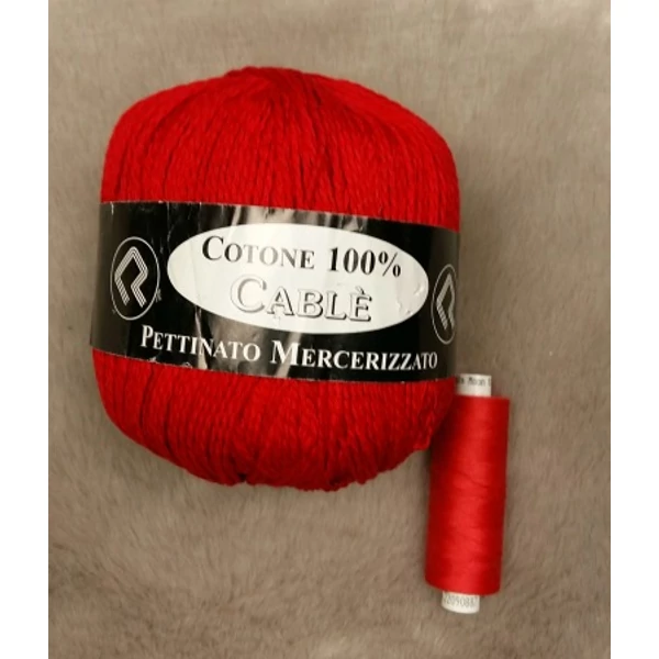 Meggypiros mercerizált pamut fonal (100gr)