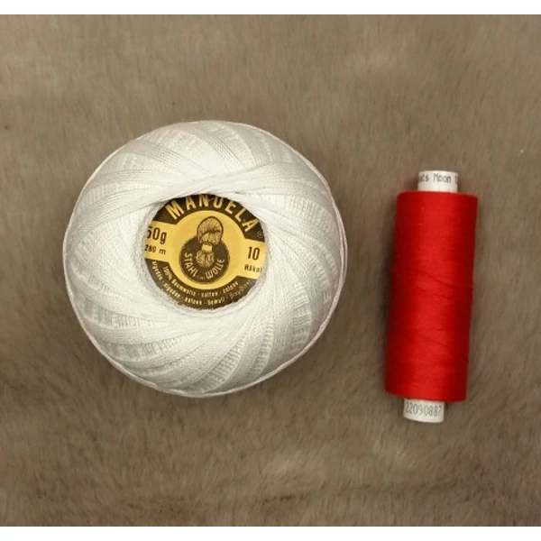 Manuela fehér mercerizált horgoló fonal/cérne (50gr)