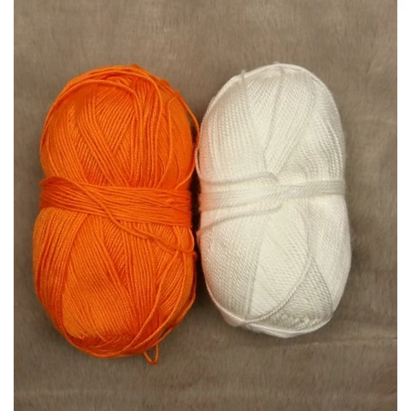 Fehér-narancs fényes felületű fonal (185gr)