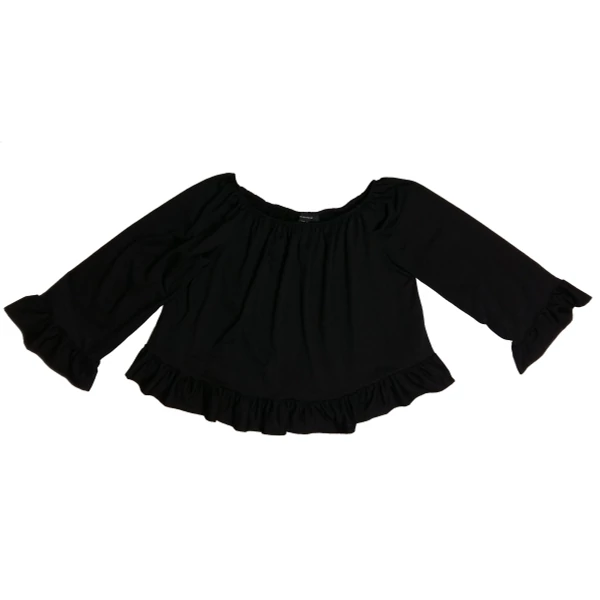 Fekete fodros top (40)