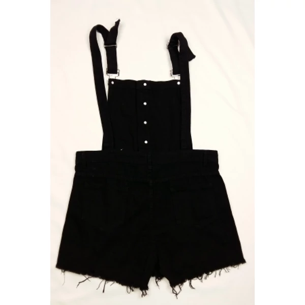 Fekete kantáros farmershort (M)