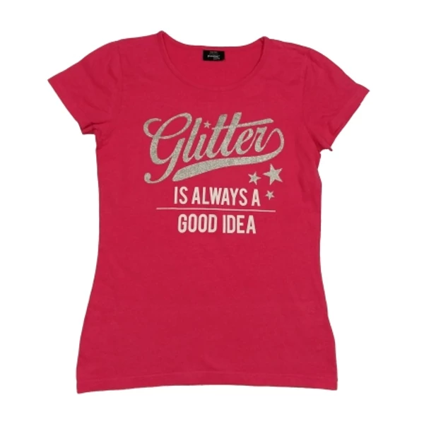 Pink glitter póló (164)