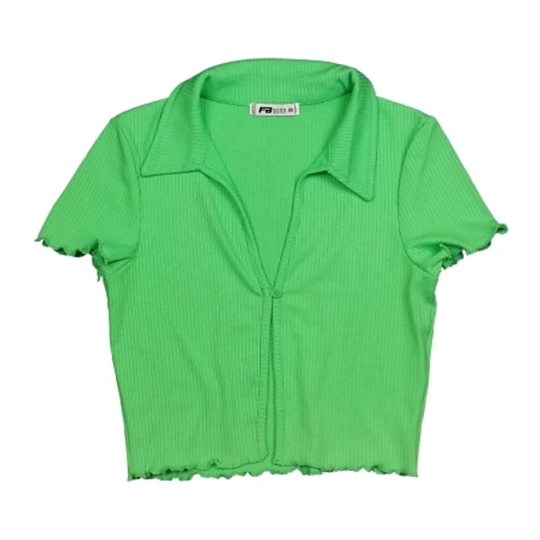 Zöld galléros top (XS)
