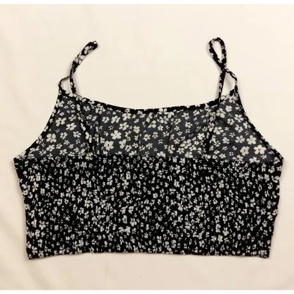 Fekete-fehér virágos top (L)
