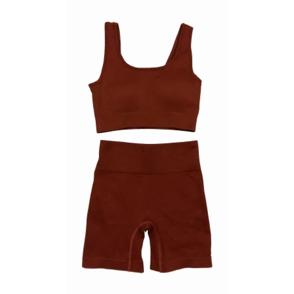 Barna alakformáló sporttop és short (S)