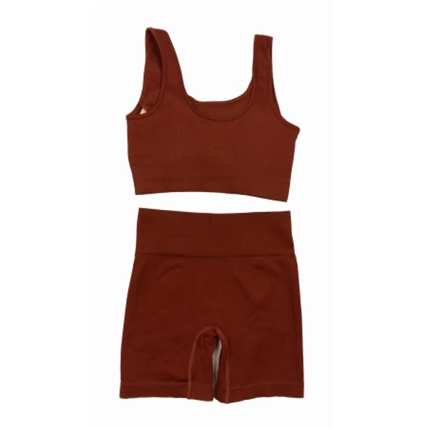Barna alakformáló sporttop és short (S)