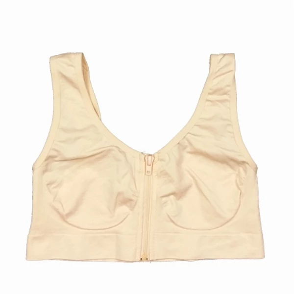 Testszínű zipes sporttop (M)