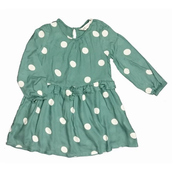 Zöld fehér pöttyös ruha (110)
