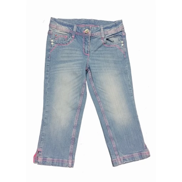 Rózsaszín cérnás 3/4-es farmer (140)