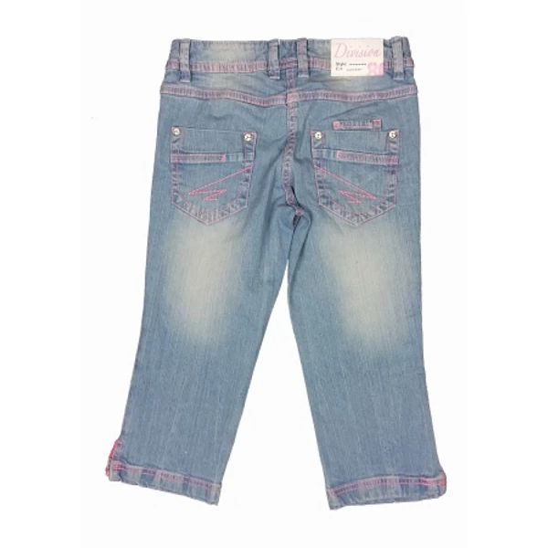 Rózsaszín cérnás 3/4-es farmer (140)